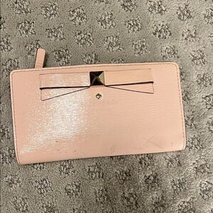 Kate Spade Blush Pink Wallet with Bow Accent